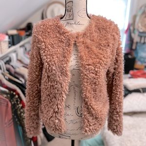 H&M Night Out Jacket Soft Faux Fur Pink 🌸